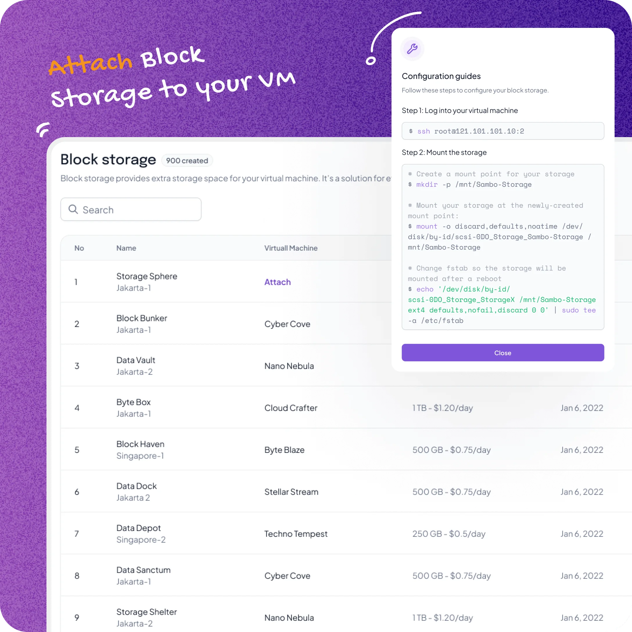 Ifvirty UI  Design Block Storage